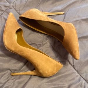 Tan Faux Suede Pumps